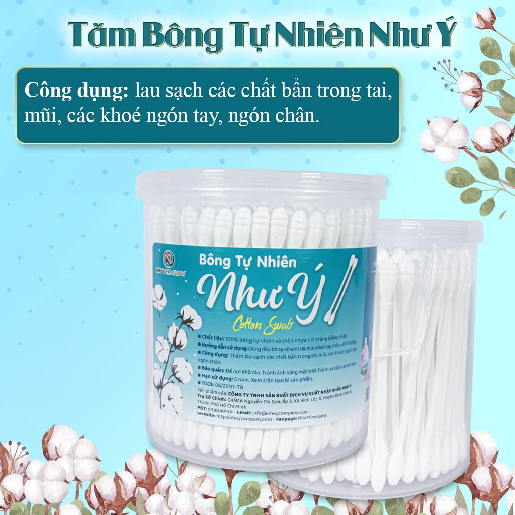 [Combo 3 hũ] Tăm bông người lớn cao cấp Như Ý hũ 200 Cây