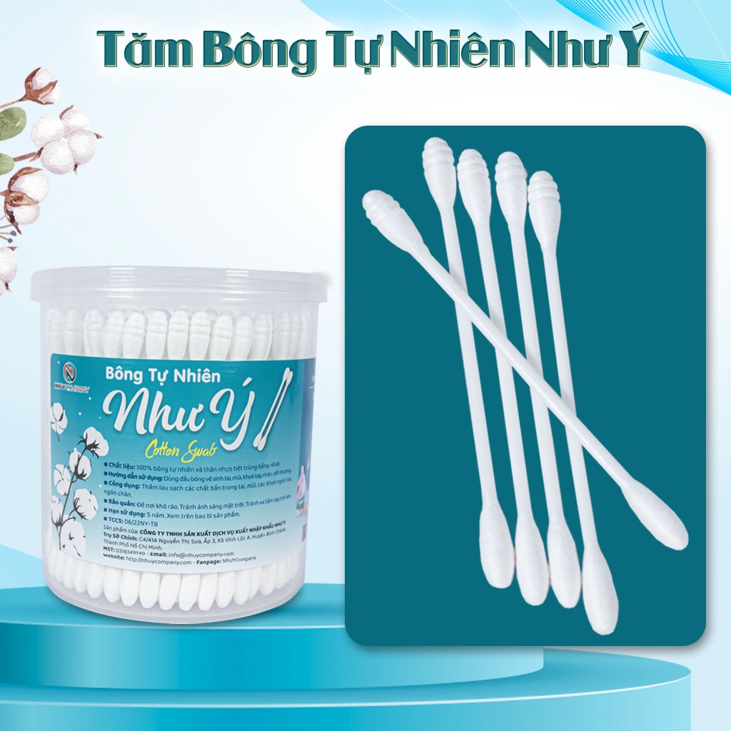 [Combo 3 hũ] Tăm bông người lớn cao cấp Như Ý hũ 200 Cây