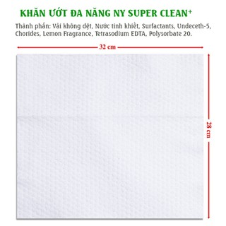 Combo 10 gói (kèm quà) khăn ướt lau bếp đa năng NY SUPPER CLEAN 50 tờ lớn 25 x 33 cm | Như Ý Company