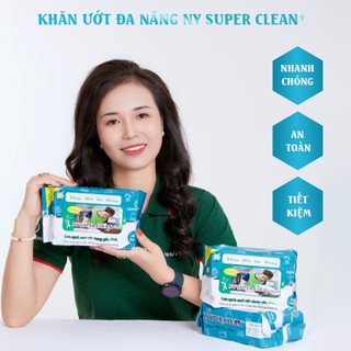 Combo 10 gói (kèm quà) khăn ướt lau bếp đa năng NY SUPPER CLEAN 50 tờ lớn 25 x 33 cm | Như Ý Company