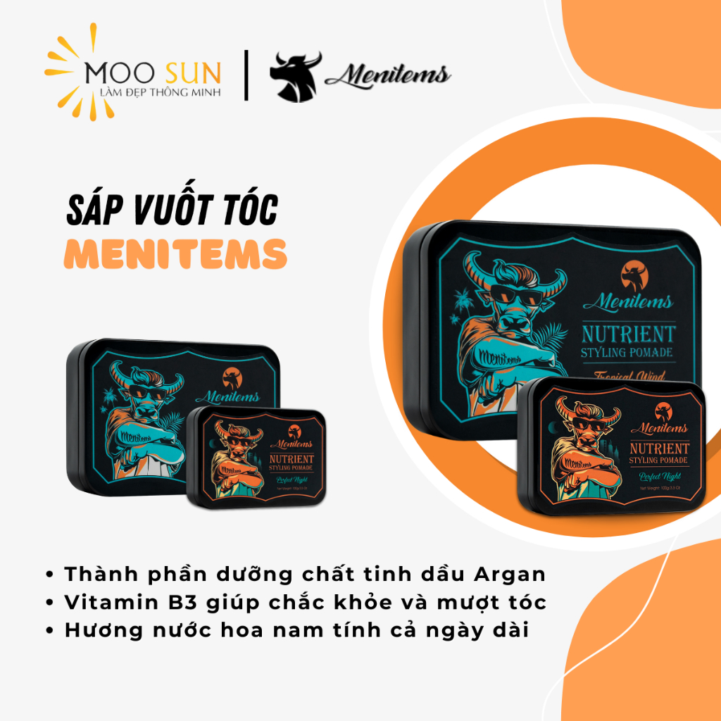 Ảnh Sáp vuốt tóc Menitems, sáp tóc pomade, giữ nếp, tạo kiểu tự nhiên cả ngày dài, nước hoa lưu hương lâu Tropical Wind 2