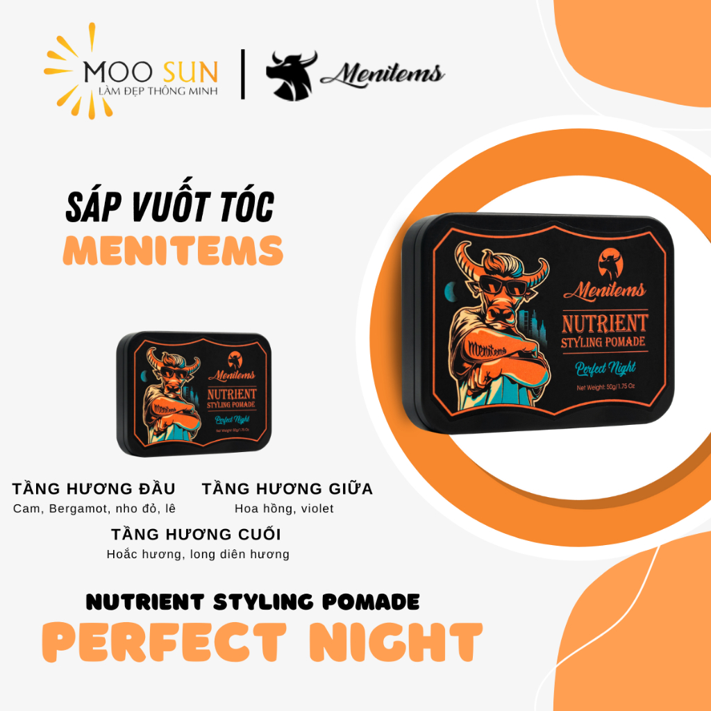 Ảnh Sáp vuốt tóc Menitems, sáp tóc pomade/clay, giữ nếp, tạo kiểu tự nhiên cả ngày dài, nước hoa lưu hương >10H 2