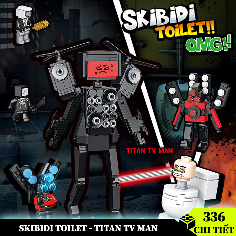 Skibidi Toilet Bộ đồ chơi lắp ráp xếp hình Titan Sound Man CameraMan ...