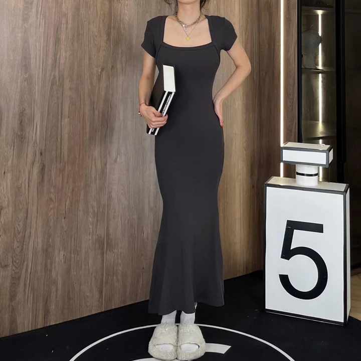 Đầm Body Dáng Dài Đuôi Cá Len Tăm, Váy ôm body sexy Hai Dây 3 Màu tôn dáng cực đỉnh( có bigsize)( Có Sẵn-Giao ngay)