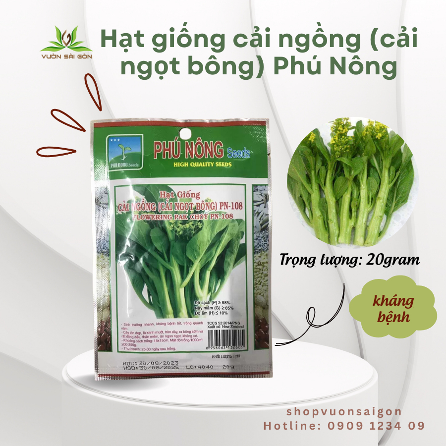 Hạt giống cải ngồng (cải ngọt bông) Phú Nông 5