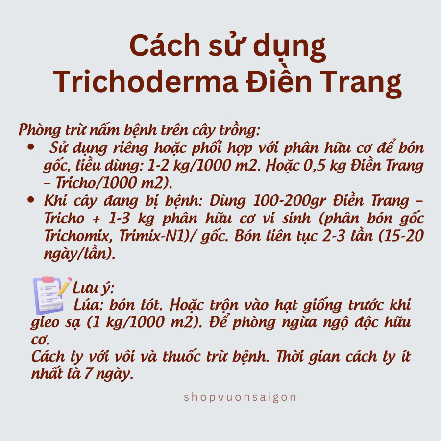 Phân vi sinh vật Trichoderma Điền Trang Tricho DT02 3