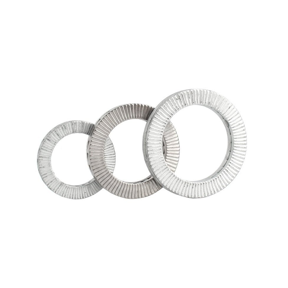 (INOX304)  M3-M12 Long đền chống xoay ,vòng đệm khóa, long đen kép, long đền nord lock