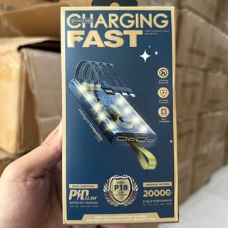 [CÓ 3C] Cục Tích Điện sạc nhanh PHANTOM P18 20000mAh 4 cáp sạc QC 22.5 và PD 20W - 10 đèn led 4 chế độ (2 màu)