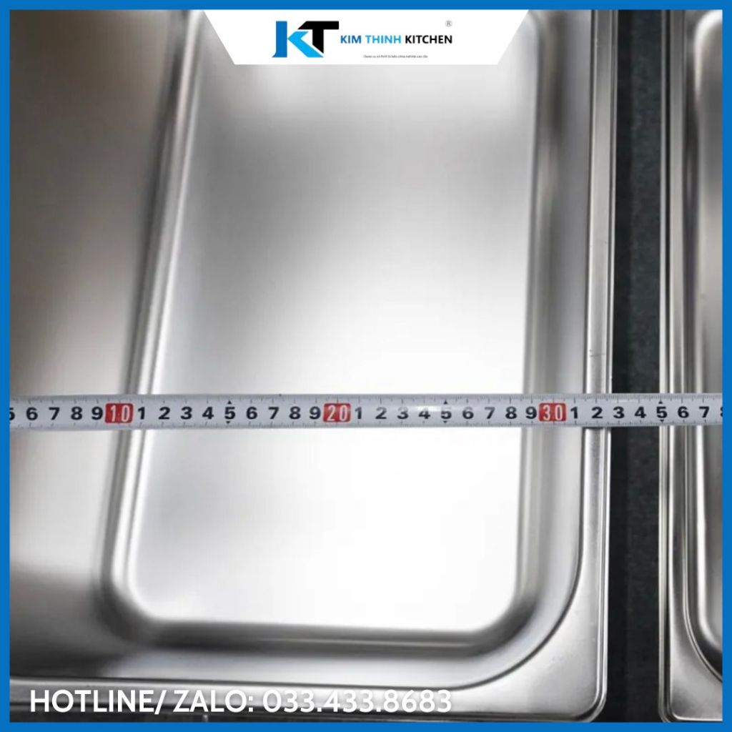 Khay Inox GN 1/1, Khay Đựng Thạch Topping Trà Sữa Inox 304 Nhiều Kích Cỡ Cao Cấp.