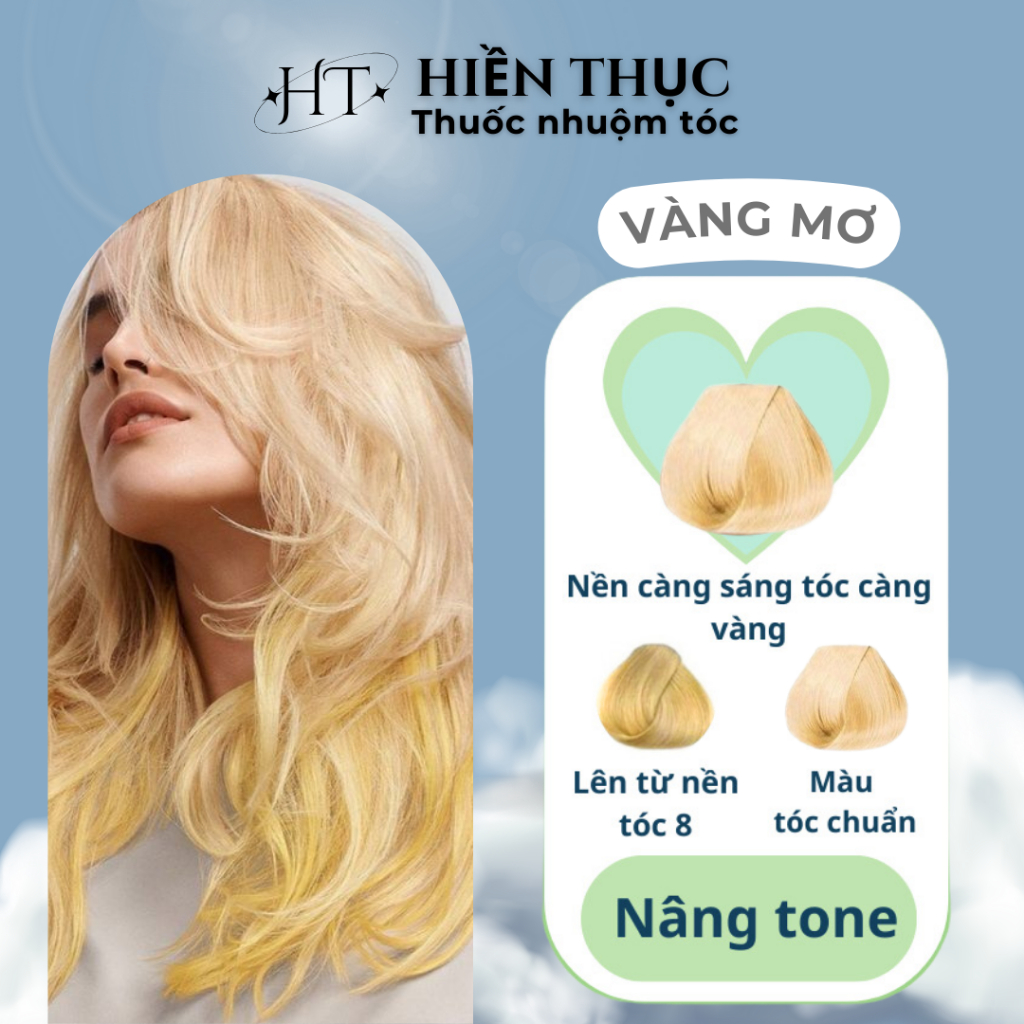 Thuốc nhuộm tóc màu Vàng Mơ tặng kèm dụng cụ nhuộm | Thuốc nhuộm tóc Hiền Thục