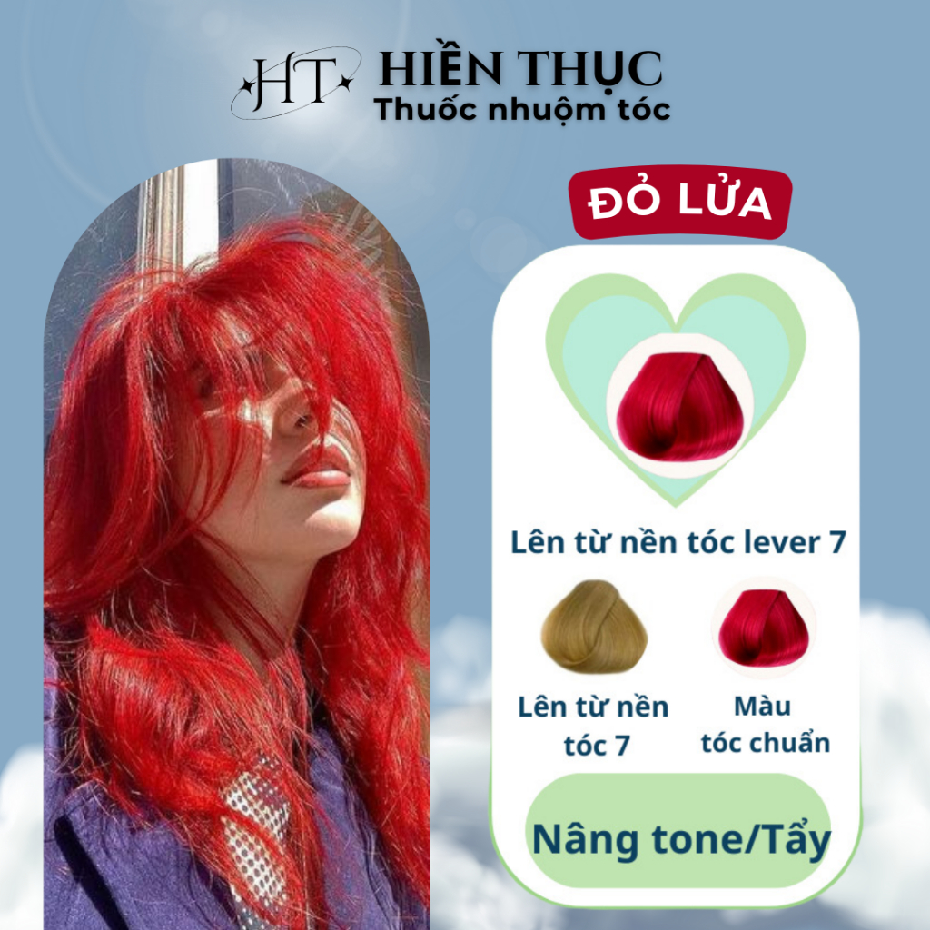 Thuốc nhuộm tóc màu Đỏ Lửa tặng kèm dụng cụ nhuộm | Thuốc nhuộm tóc Hiền Thục