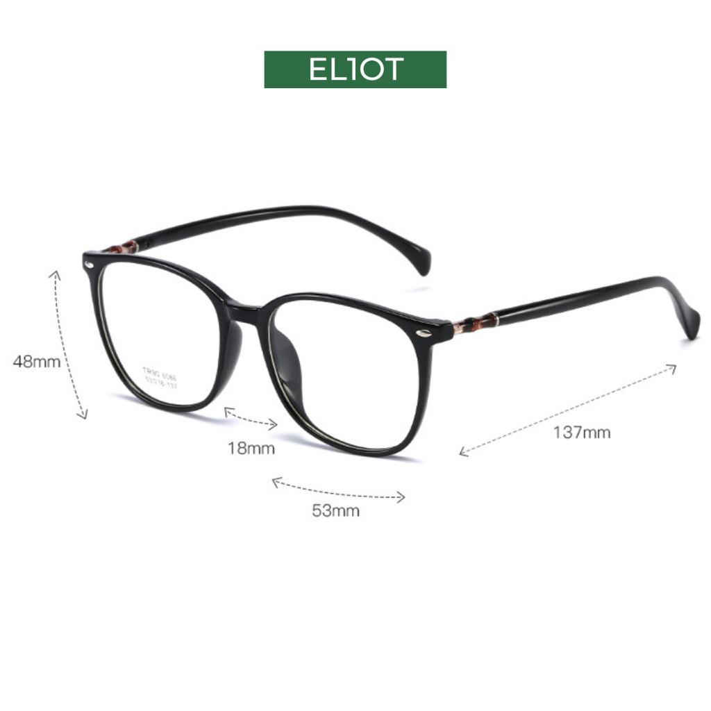 Gọng kính mắt tròn nam nữ ELIOT EYEWEAR chất liệu nhựa dẻo thanh mảnh nhẹ nhàng 8086