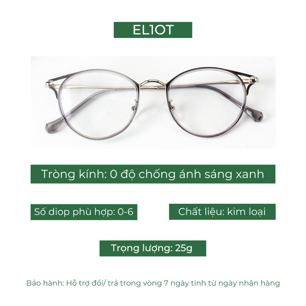 Kính mắt mèo kim loại nữ ELIOT Eyewear thiết kế phong cách phụ kiện thời trang 2207