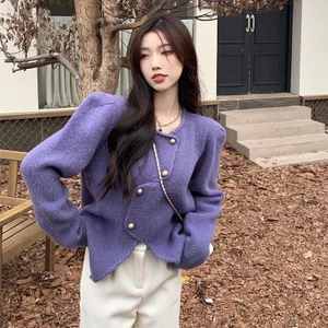 Áo khoác len Quảng Châu dài tay dệt kim, áo cardigan nữ phong cách Hàn Quốc thời trang vintage MT33 SP58