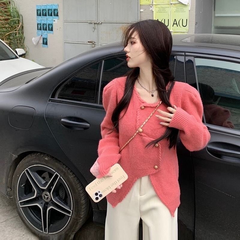 Áo khoác len Quảng Châu dài tay dệt kim, áo cardigan nữ phong cách Hàn Quốc thời trang vintage MT33 SP58