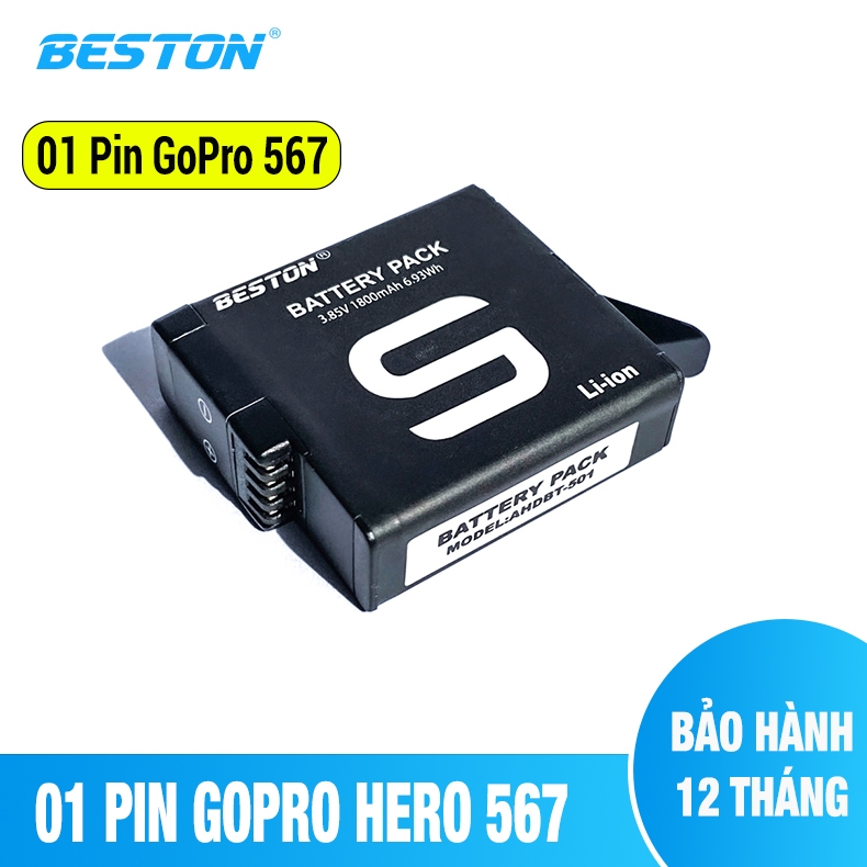 Pin Sạc Máy Quay GoPro Hero 5 6 7 8 9 10 11 12 Beston kèm dock sạc 3 ...