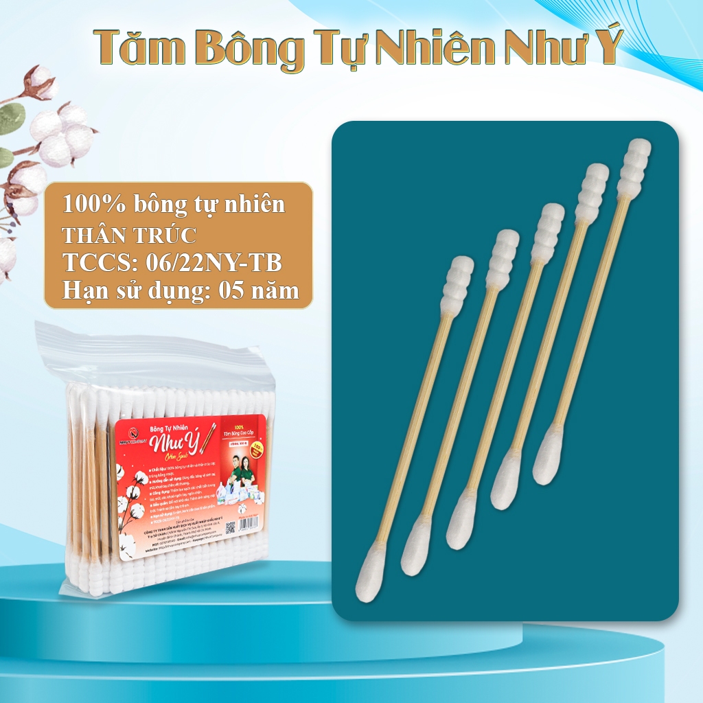 Combo 3 gói tăm bông người lớn thân trúc Như Ý (G/100 cây)