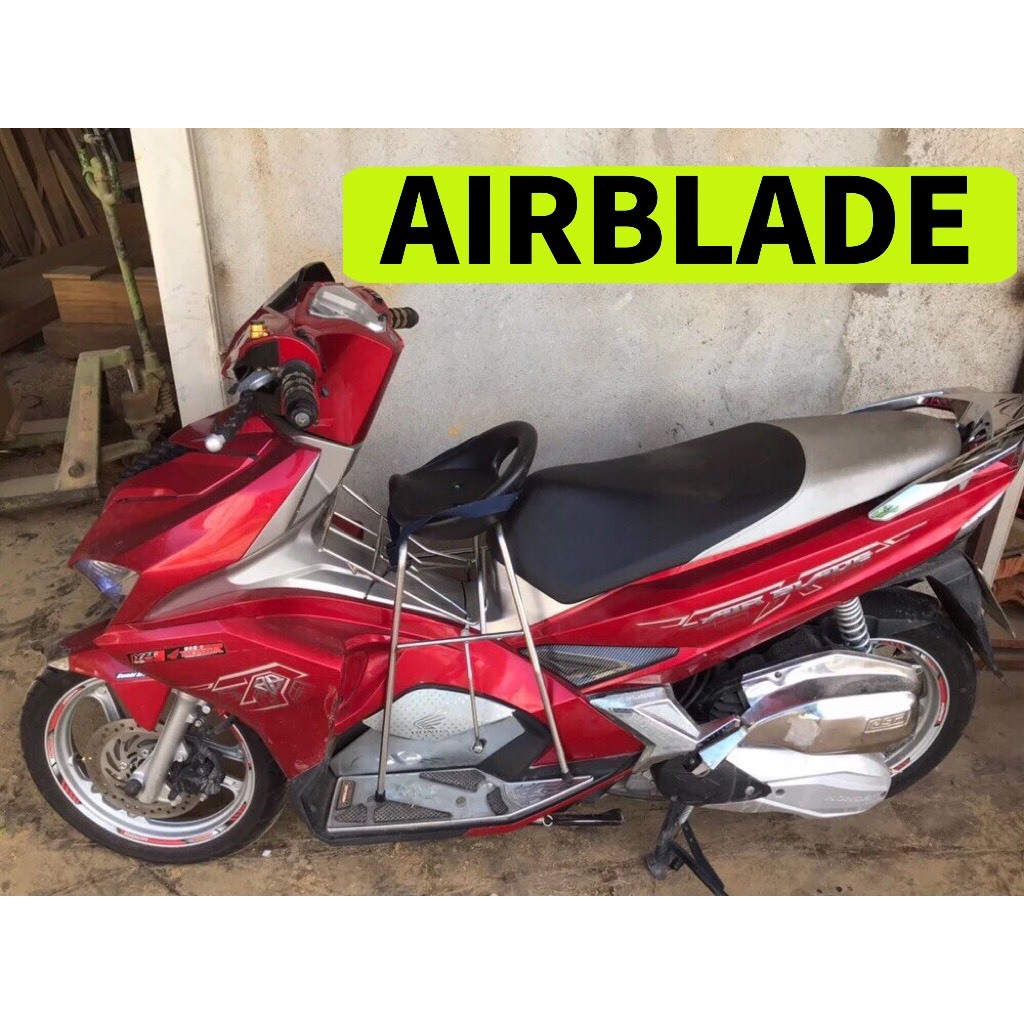 [ ĐÔN NHỰA AB ] GHẾ ĐÔN GA INOX YÊN NHỰA AIRBLADE , PCX , IMPLUSE , FREEGO , VESPA CHO BÉ