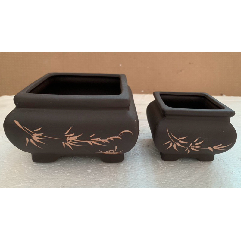 Bộ 2 chậu vuông khum gốm bát tràng 2 size | Shopee Việt Nam