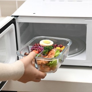 Hộp cơm văn phòng thủy tinh chia ngăn chống tràn, Hộp thủy tinh  thực phẩm dùng được lò vi sóng