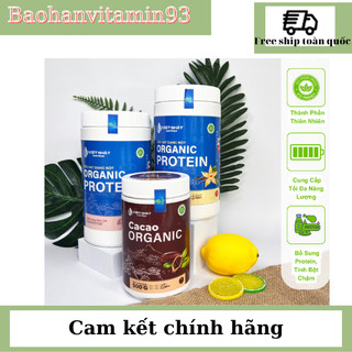 (Combo 2 hộp ) Sữa hạt ăn kiêng Organic Protein tặng bột cacao ít calo Việt nhật Nutrition 500g