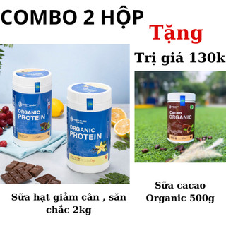 (Combo 2 hộp ) Sữa hạt ăn kiêng Organic Protein tặng bột cacao ít calo Việt nhật Nutrition 500g