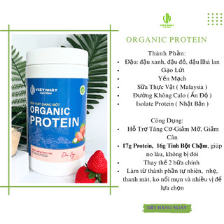 (Combo 2 hộp ) Sữa hạt ăn kiêng Organic Protein tặng bột cacao ít calo Việt nhật Nutrition 500g