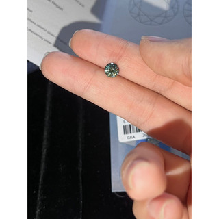 Kim cương nhân tạo Mỹ Moissanite giác cắt tròn màu xanh lá (đủ size)