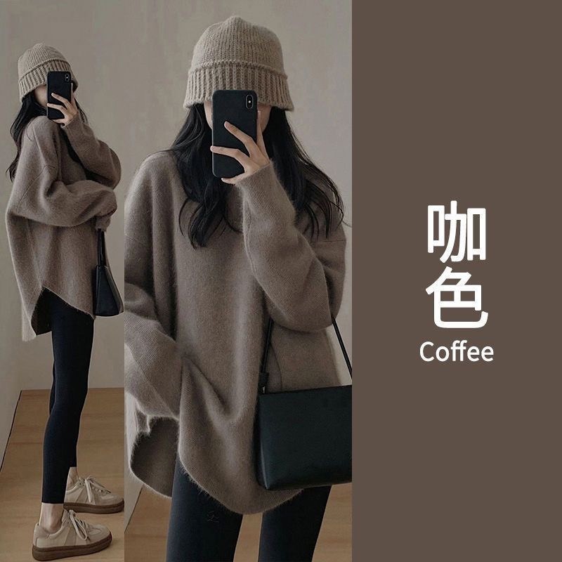 Áo len ulzzang đuôi tôm dáng dài dệt kim Form rộng basic phong cách Hàn Quốc hàng Quảng Châu có size to MT33 SP69