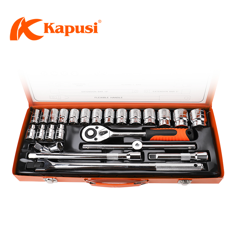 Bộ tuýp khẩu hãng KAPUSI TOOLS 24 chi tiết hệ 1/2 inch chuyên để sửa xe máy, ô tô, máy móc mã k9770