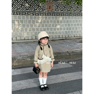 Váy bé gái,Sét áo dạ ép + cv cho bé 8 đến 30kg