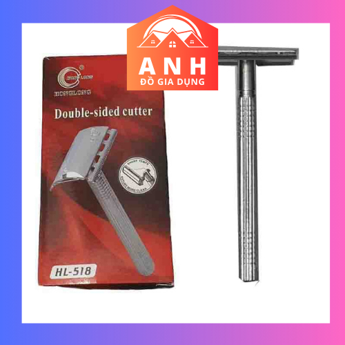 Bàn cạo râu Hoàng Long HL-518 kèm lưỡi lắm với chế độ xoay mở cán Full ...