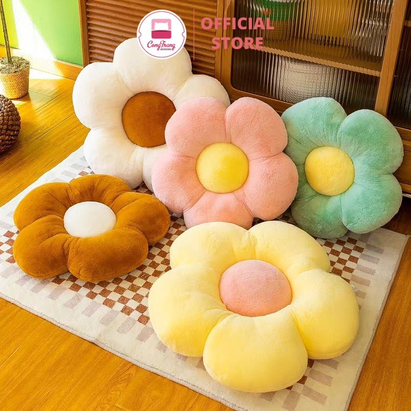 Đệm Ngồi Bệt Bông Hoa, Đệm Ghế Trang Trí Decor Nhà Cửa Size 40cmx40cm