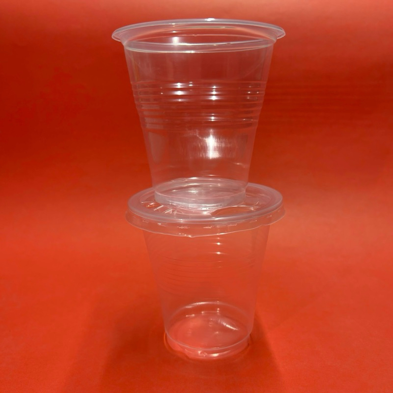 [BUÔN] CỐC NHỰA 300ML, LY NHỰA PP DÙNG 1 LẦN, CÓ NẮP, LỐC 50 CÁI - VPP QUỐC HUY.