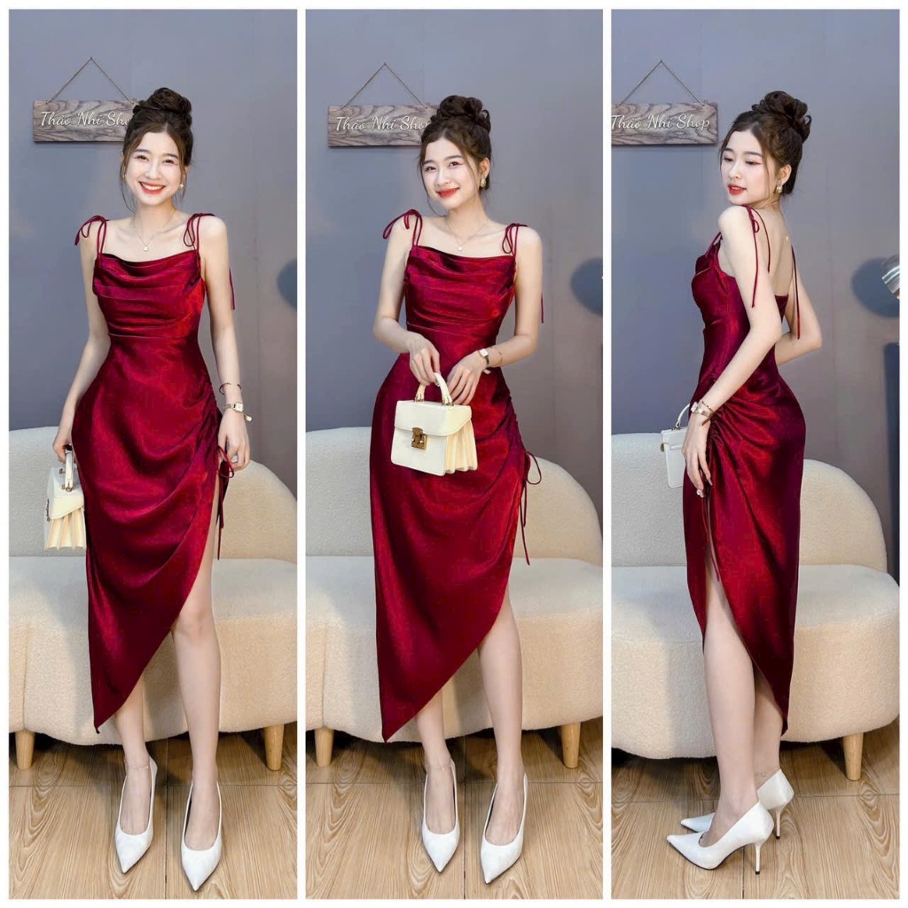 Đầm maxi xẻ đùi chất satin – các kiểu đầm maxi dự tiệc đẹpNam
