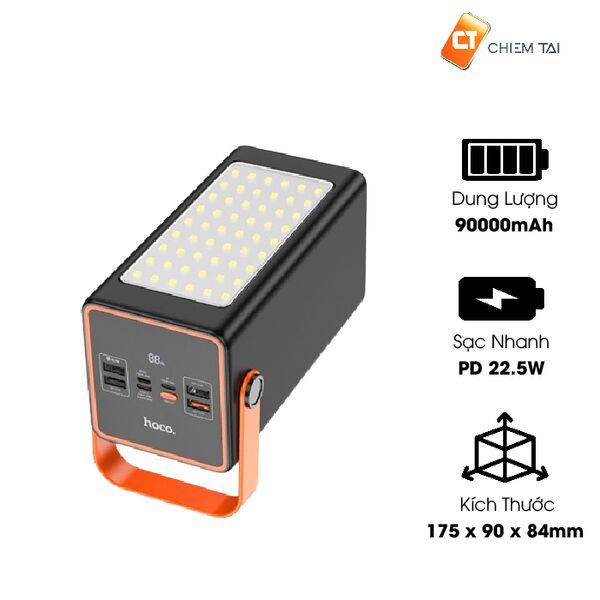Pin sạc dự phòng tích hợp đèn LED 90000mAh 22.5W Hoco J107 | Shopee ...