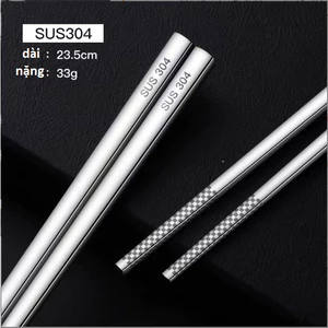 Một đôi đũa inox 304 đũa thép không rỉ thế hệ mới an toàn sinh học chống trượt