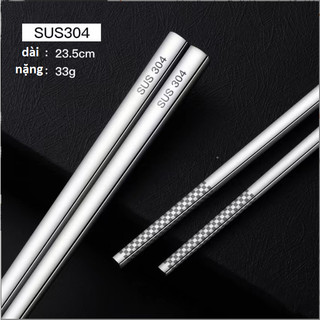 Một đôi đũa inox 304 đũa thép không rỉ thế hệ mới an toàn sinh học chống trượt