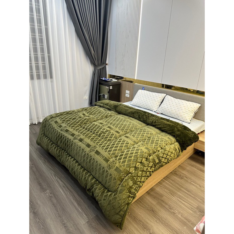 Chăn Nỉ Lông Thỏ Boss Decor co co Siêu Ấm in hoa trà siêu mềm