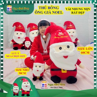 GẤU BÔNG ÔNG GIÀ NOEL NGỒI SIÊU ĐẸP CHẤT VẢI NHUNG CAO CẤP RẤT MỊN - MUA CHỌN SIZE [ẢNH THẬT]