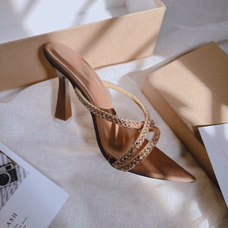 Guốc Nữ Mieo Shoes - Guốc Cao Gót 9cm Quai Đá Chéo Mũi Nhọn D2466 D2467 D2468 D2469