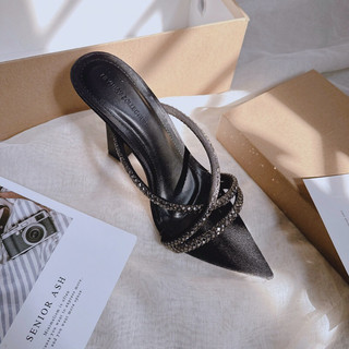 Guốc Nữ Mieo Shoes - Guốc Cao Gót 9cm Quai Đá Chéo Mũi Nhọn D2466 D2467 D2468 D2469
