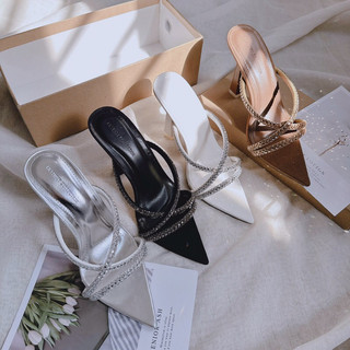 Guốc Nữ Mieo Shoes - Guốc Cao Gót 9cm Quai Đá Chéo Mũi Nhọn D2466 D2467 D2468 D2469