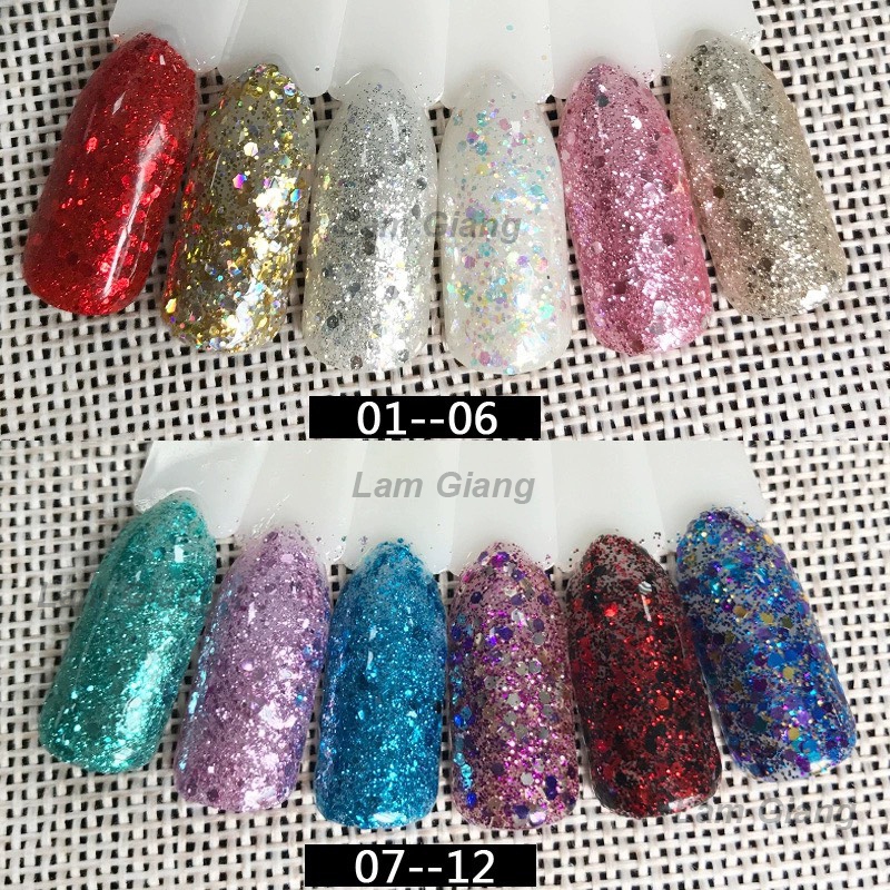 Sơn gel AS chai vuông xanh 15ml nhũ đá kim cương ZS