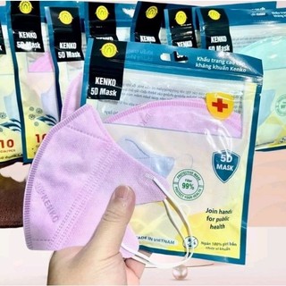 SHIP HCM HOẢ TỐC 2H]Khẩu trang 5D KENKO kháng khuẩn, khẩu trang KENKO 5D màu trắng dành cho người lớn