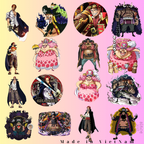 100 sticker one piece tứ hoàng siêu ngầu