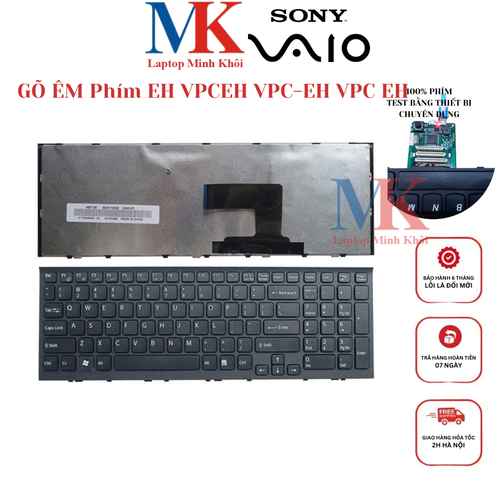thumbnail image 2 of OEM Sony Vaio VPC-EH Series White Keyboard With Frame – 148971311 / AEHK1U00120 – NEW 2 of 6