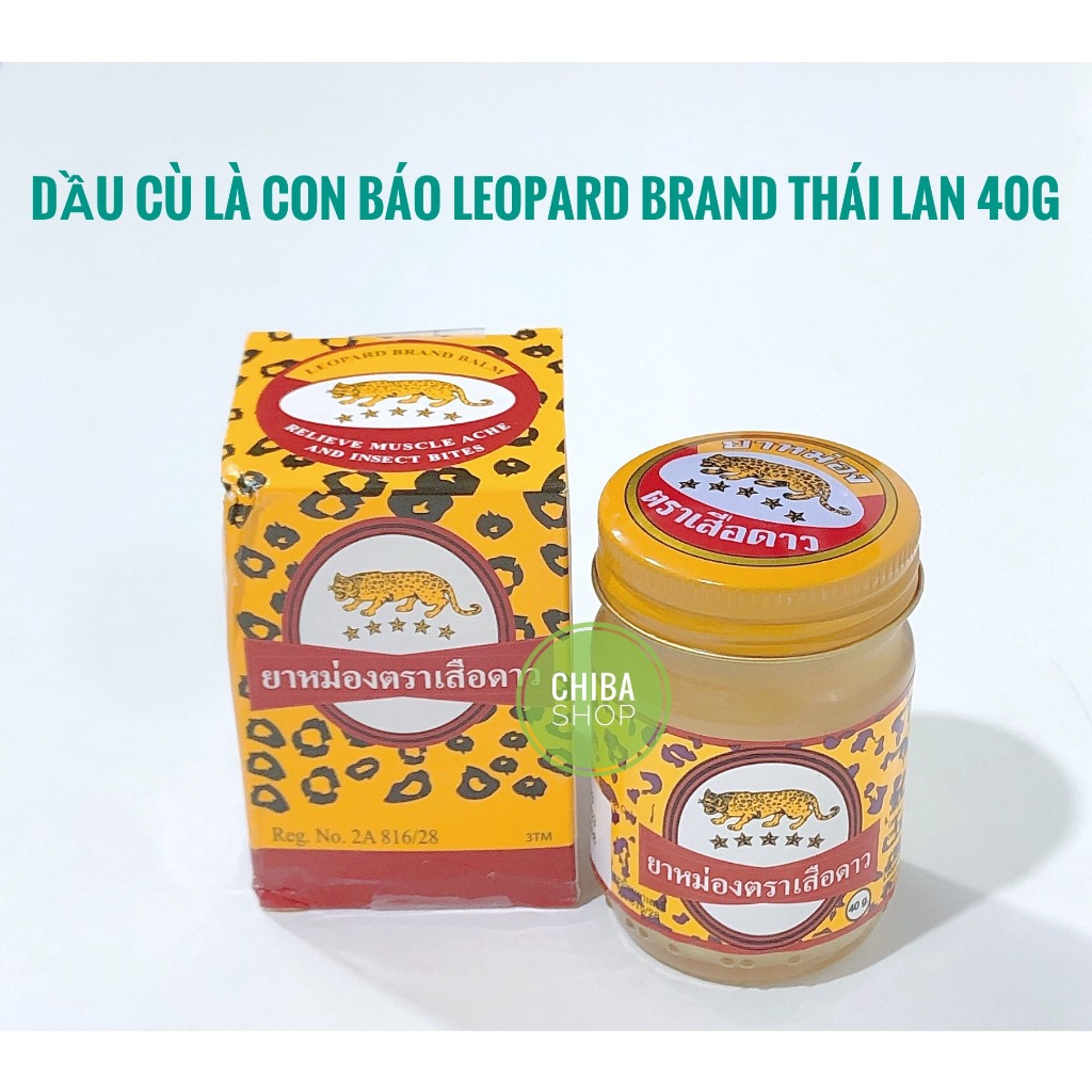 Dầu Cù Là Con Báo Thái Lan Leopard Brand Balm 40G- Xoa bóp đau nhứt