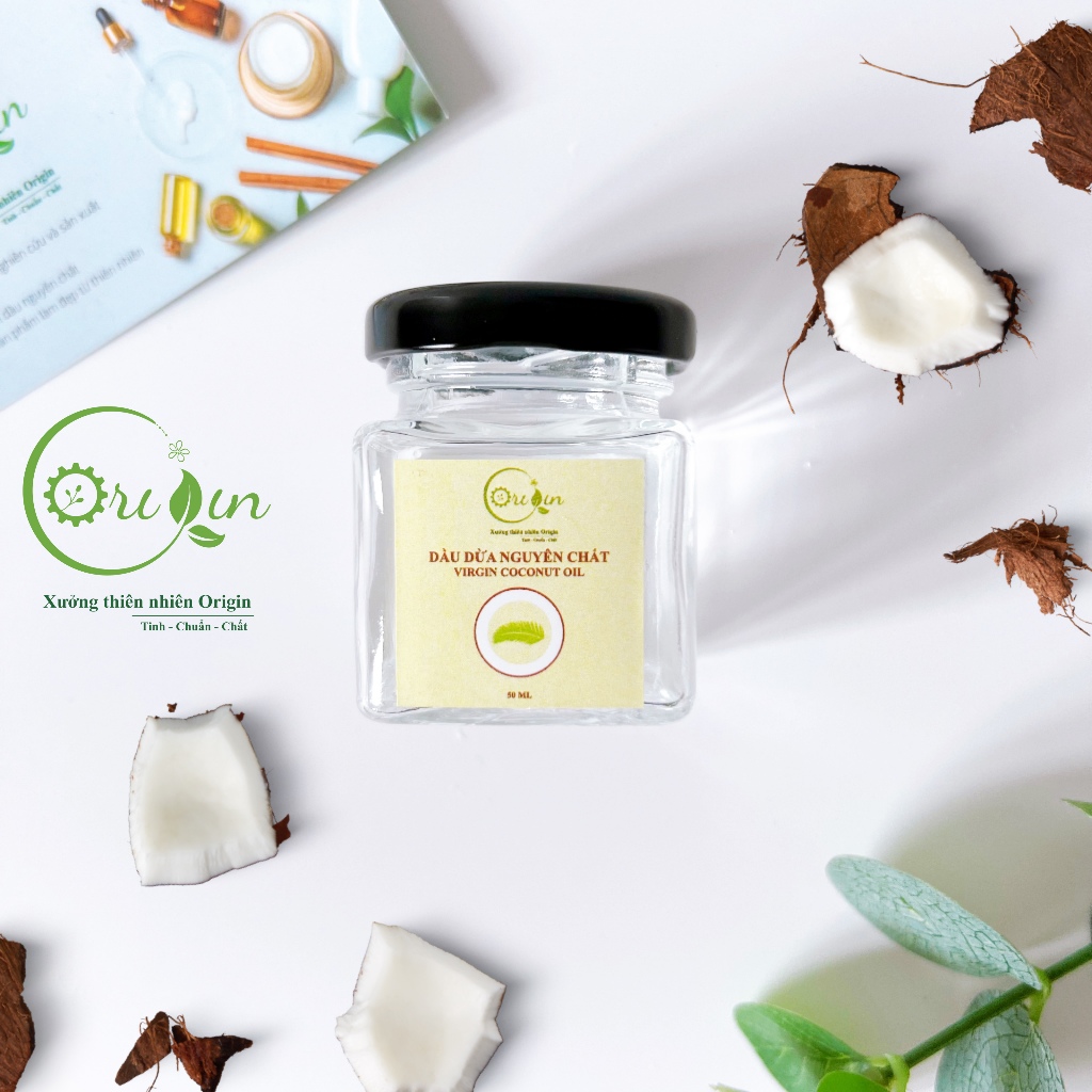 Dầu dừa nguyên chất ủ tóc, trị rạn da dành cho bà bầu - Dầu dừa Origin hũ 50ml