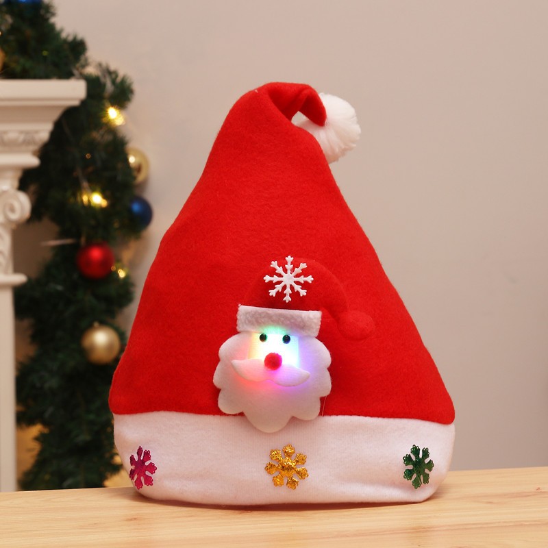 Bờm , Mũ Noel phát sáng chất liệu nỉ mềm, phụ kiện cài tóc cho bé đón Giáng Sinh